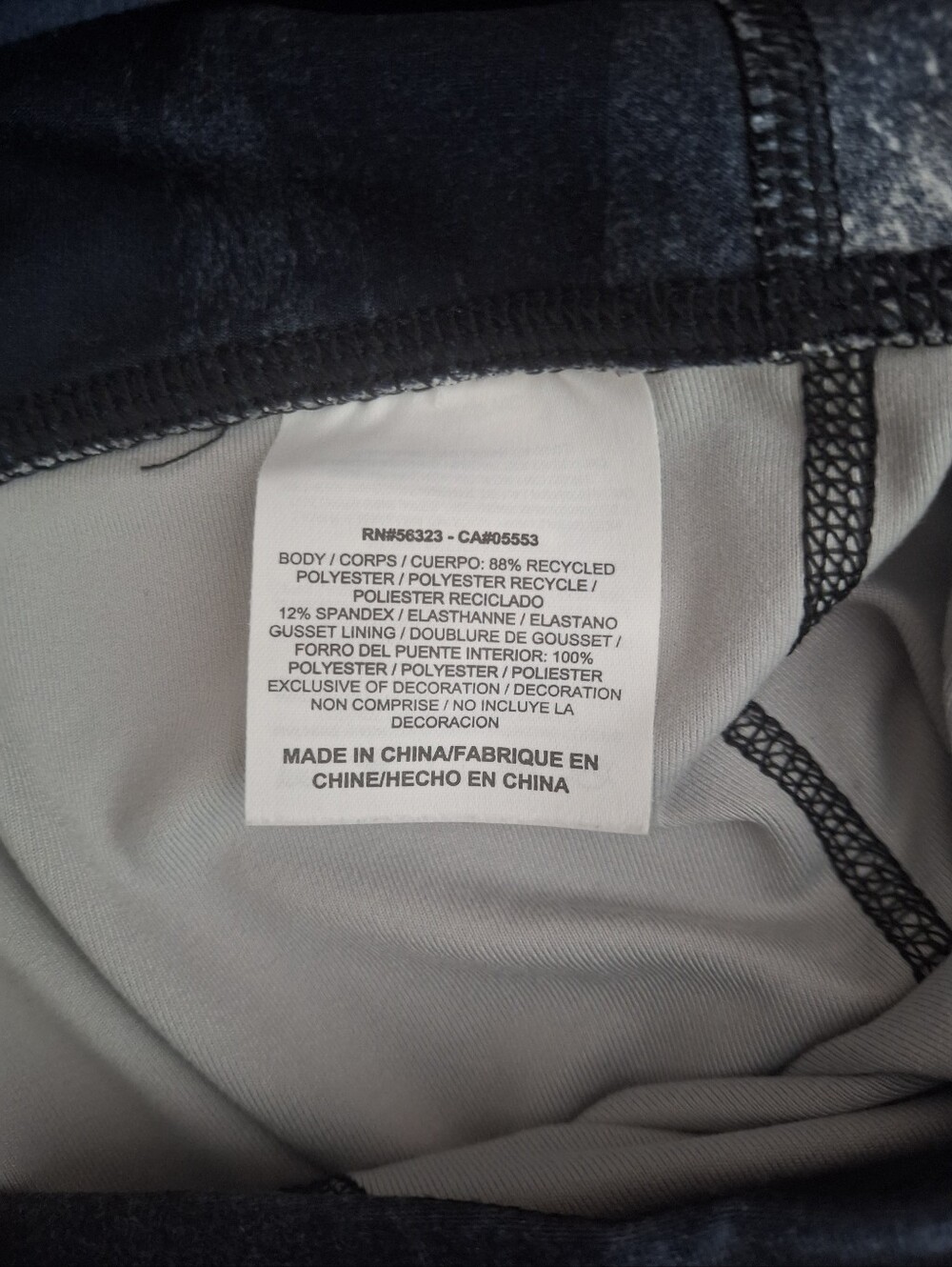 Nike Dri Fit Cropped Leggings White Black Marble Print Size Small - Picture 6 of 7